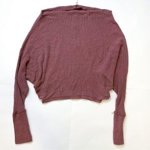 Free People Cropped thermal mauve sweater Xs